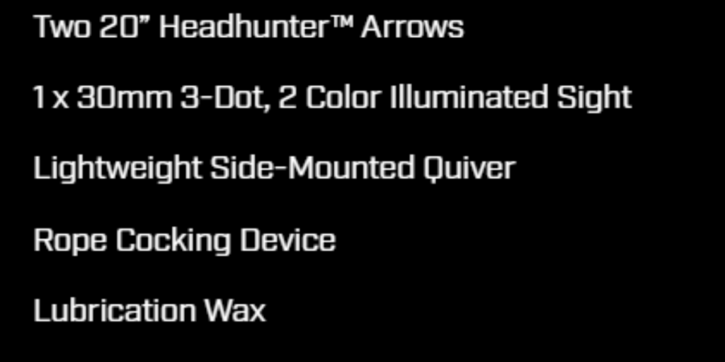 Box Contents of Barnett Recruit Xp Crossbow - Barnett Recruit Crossbow Specs