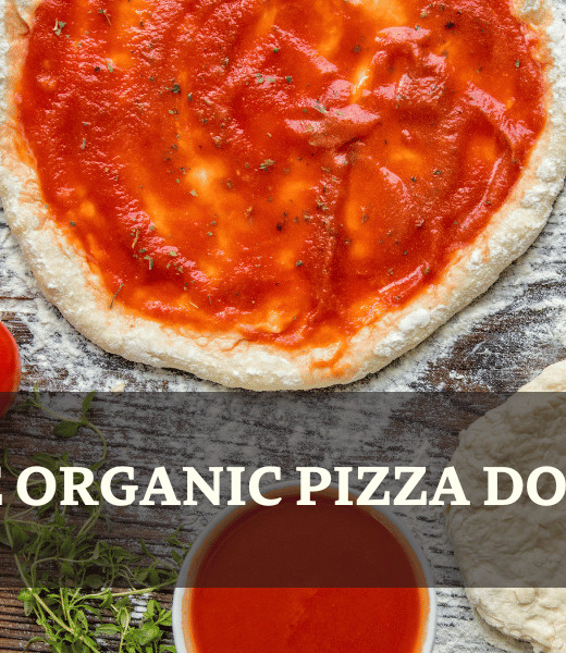 Pizza dough with sauce