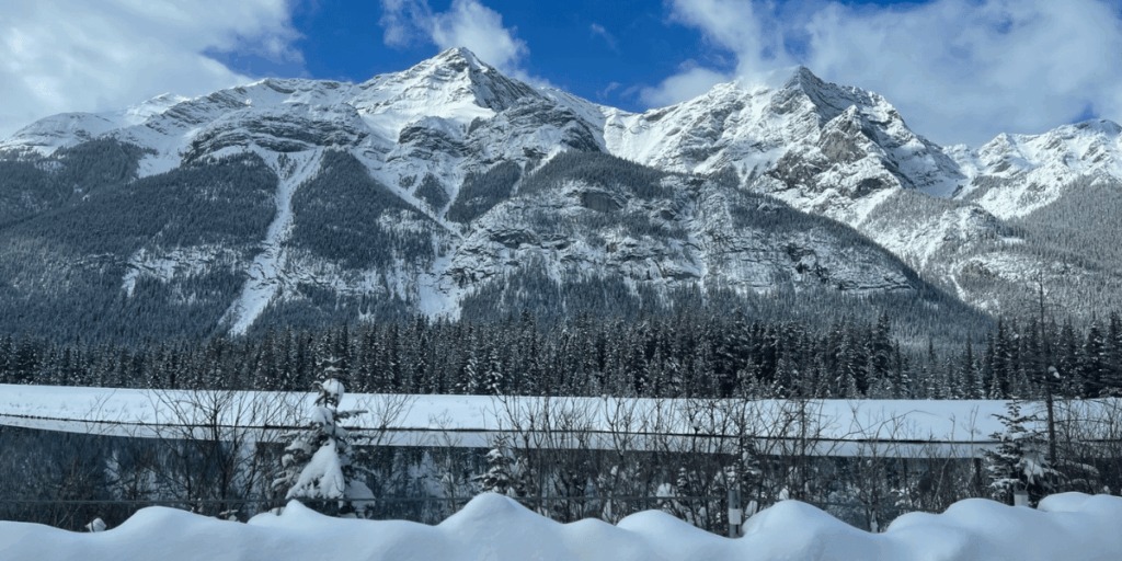 Snow Capped Mountains along Smith Dorrien Trail Kananaskis