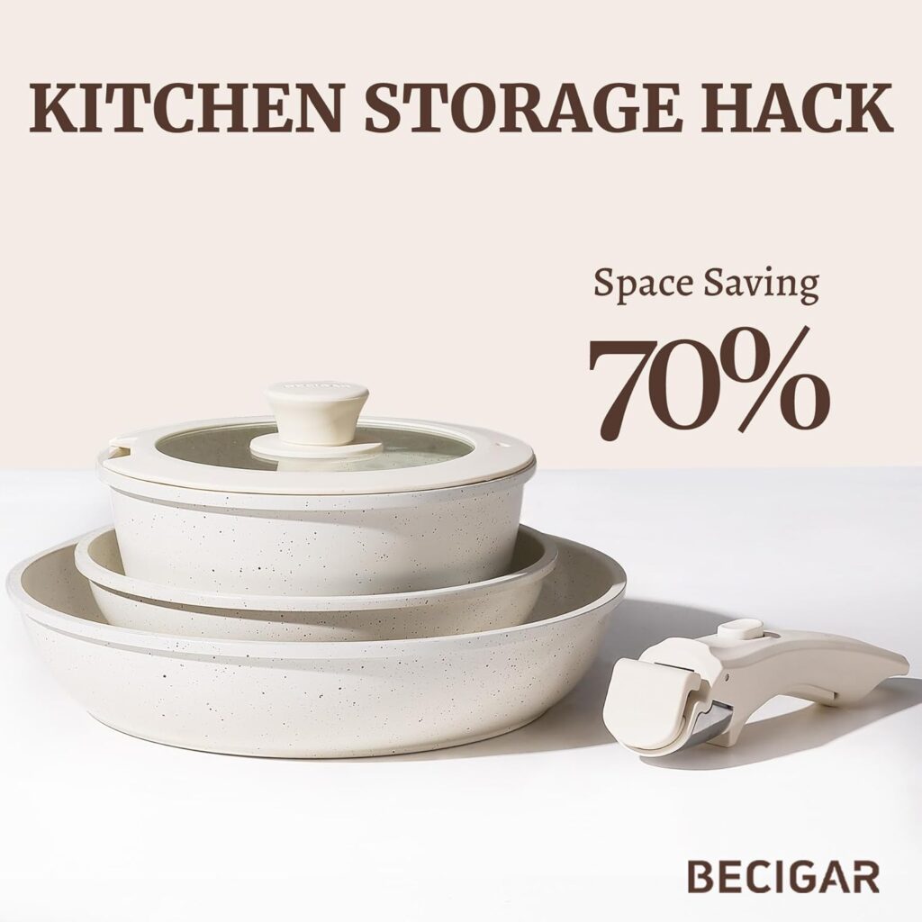 Nesting Cookware with removable handle