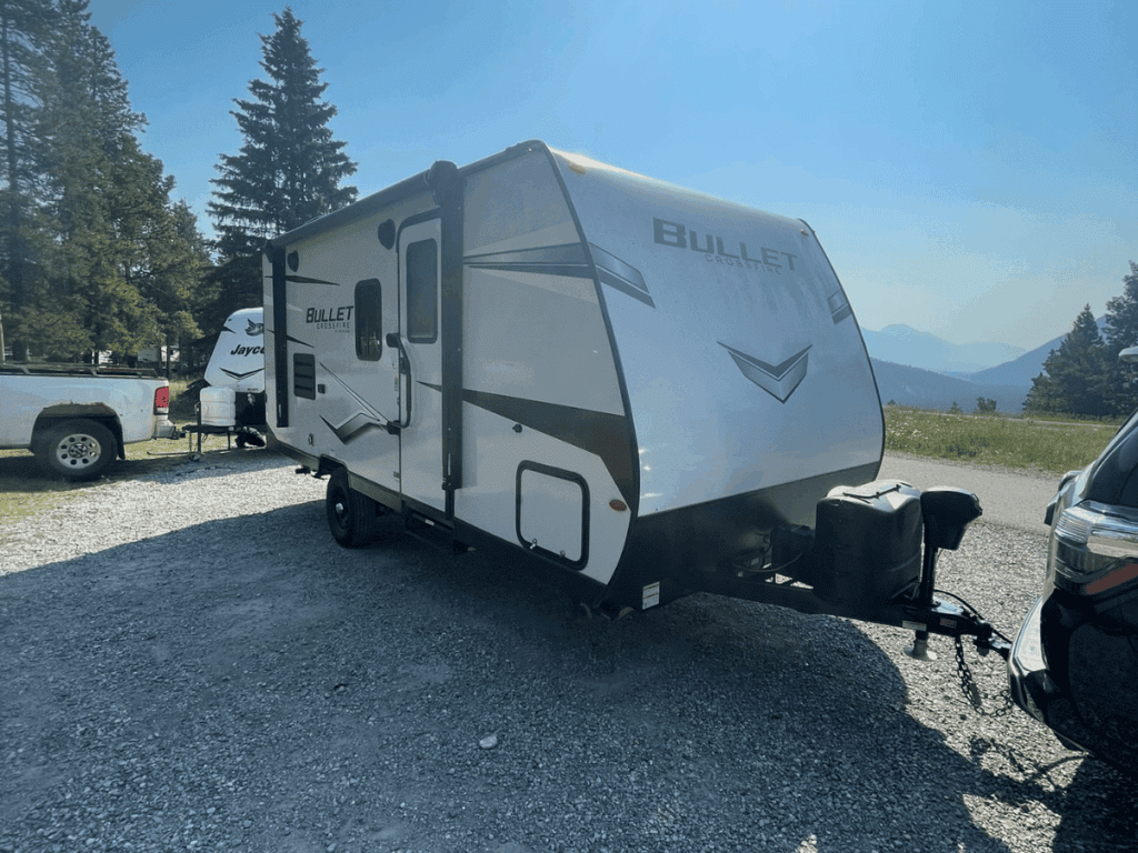 RV parked in tunnel mountain Banff Alberta